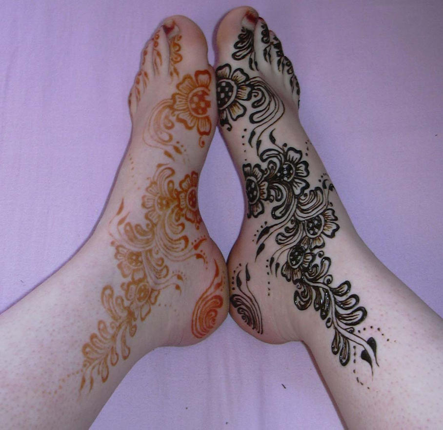kiran's flower with foot - flower tattoo