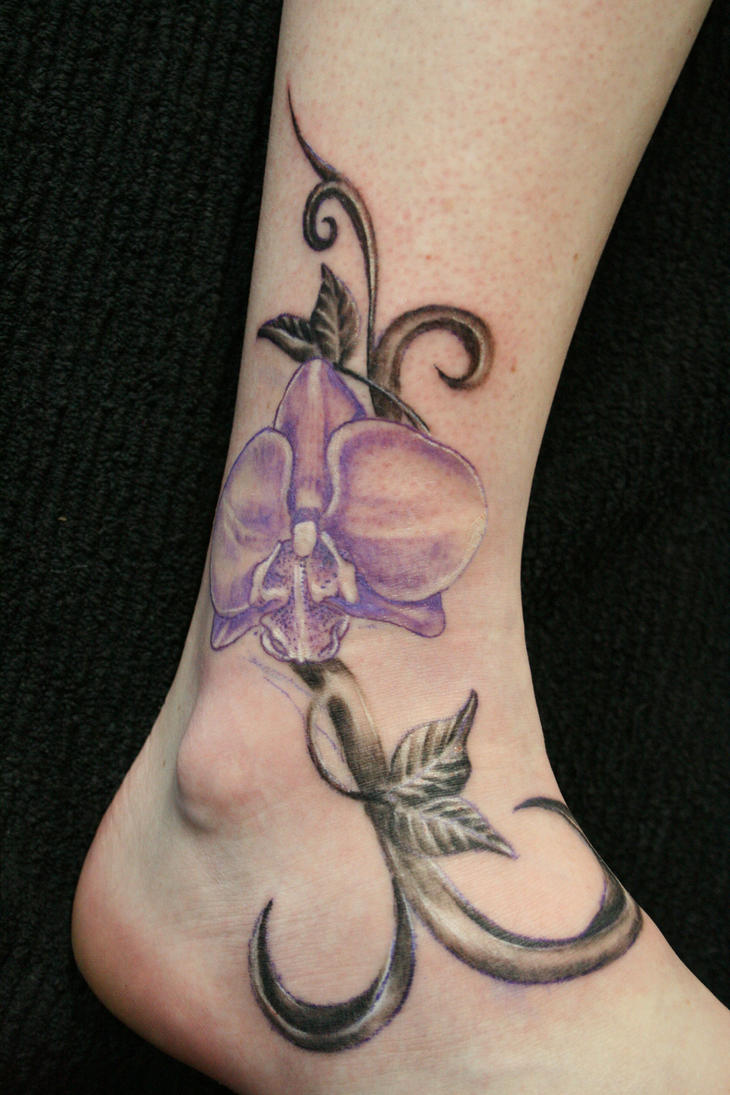 Flower climb Tattoo Color | Flower Tattoo