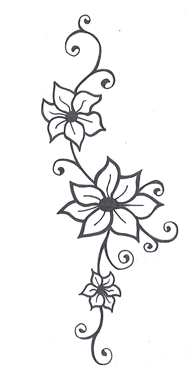 flower vine2 - flower tattoo