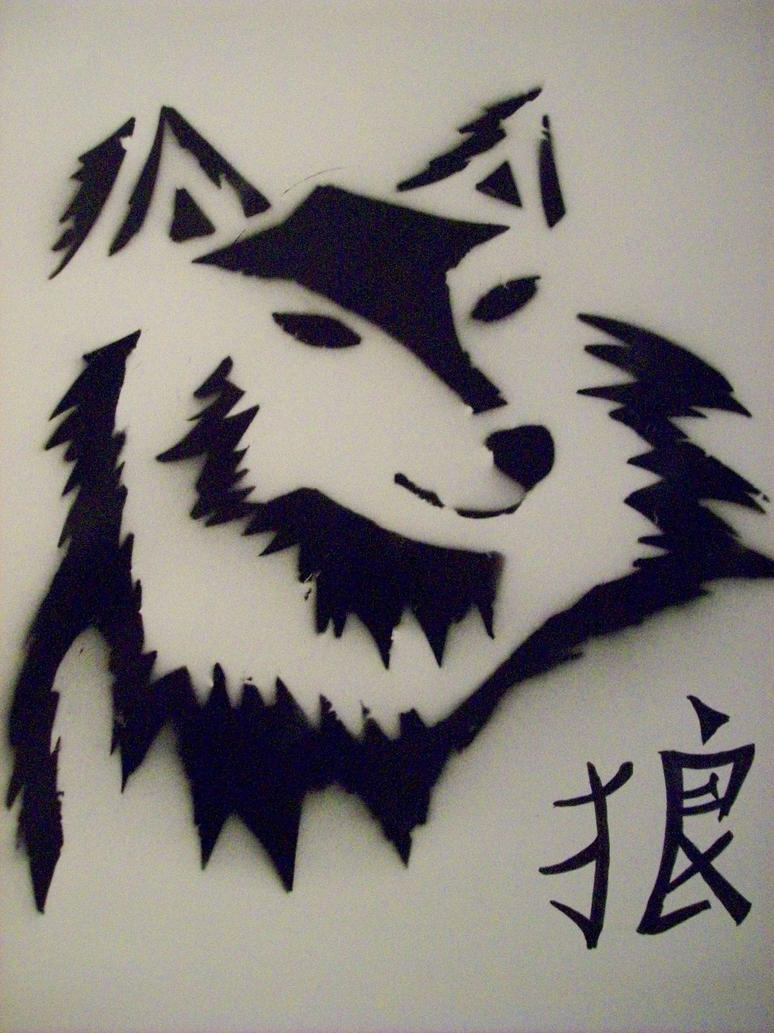 Wolf Lady Stencil by