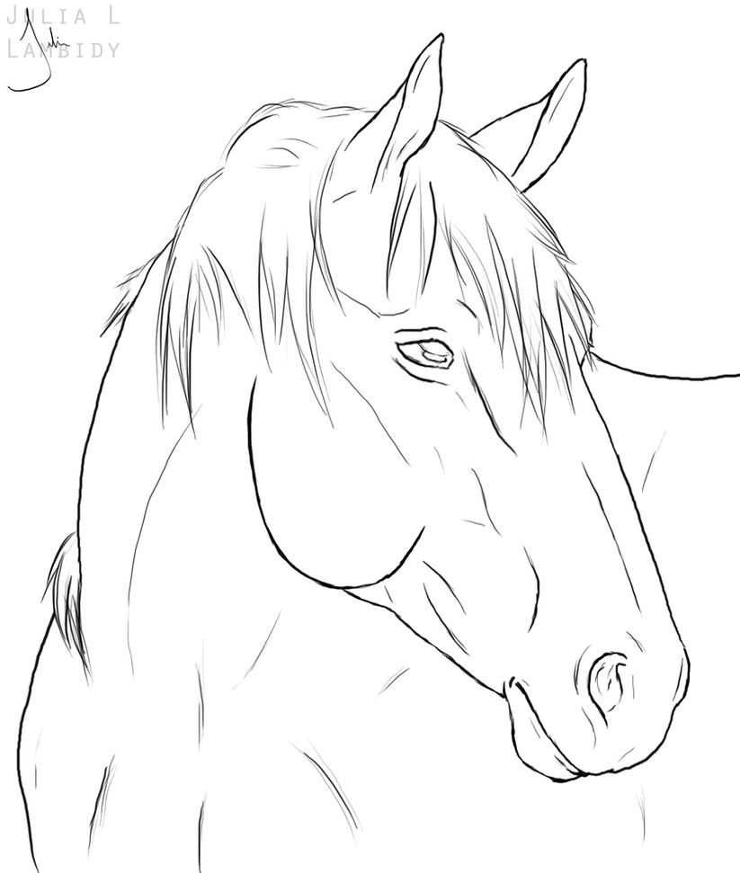 Realistic Horse Head Coloring Pages