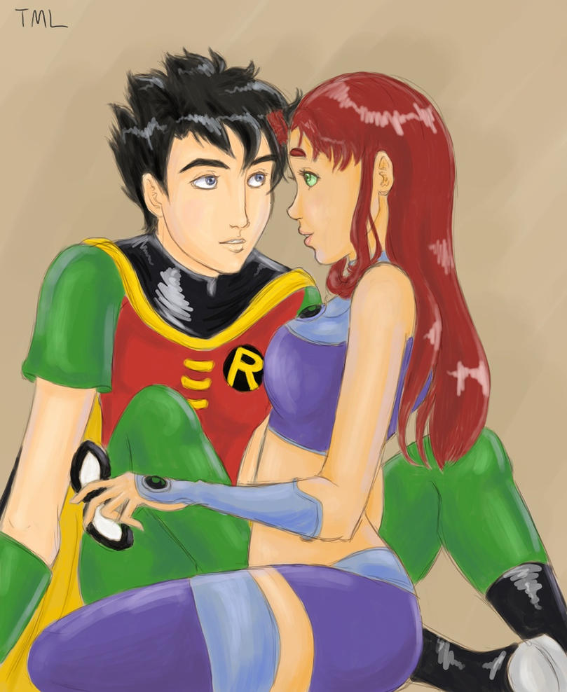 Robin and Starfire - Teen Titans couples!!!! Fan Art 