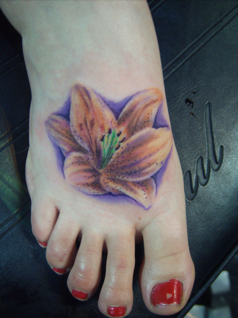 Flower tattoo on foot | Flower Tattoo
