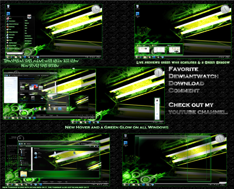 Green Poison Theme for Windows 7