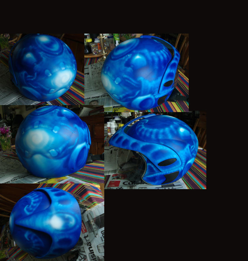 biomech blue helmet by