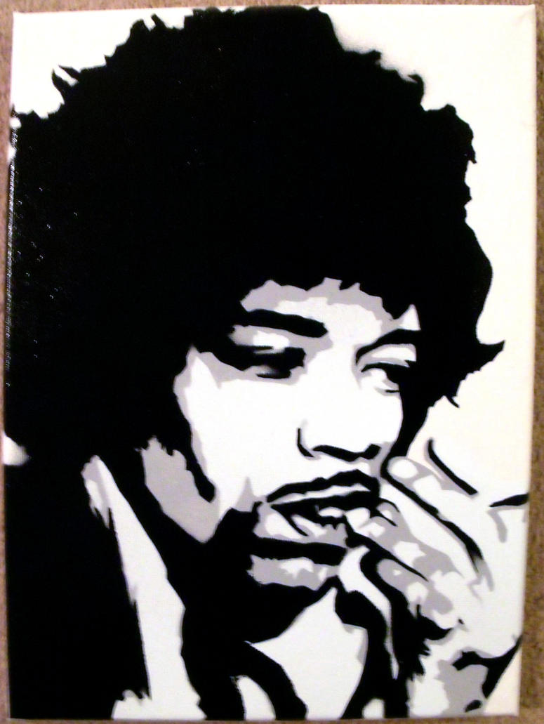 Jimi Hendrix Stenciled Canvas