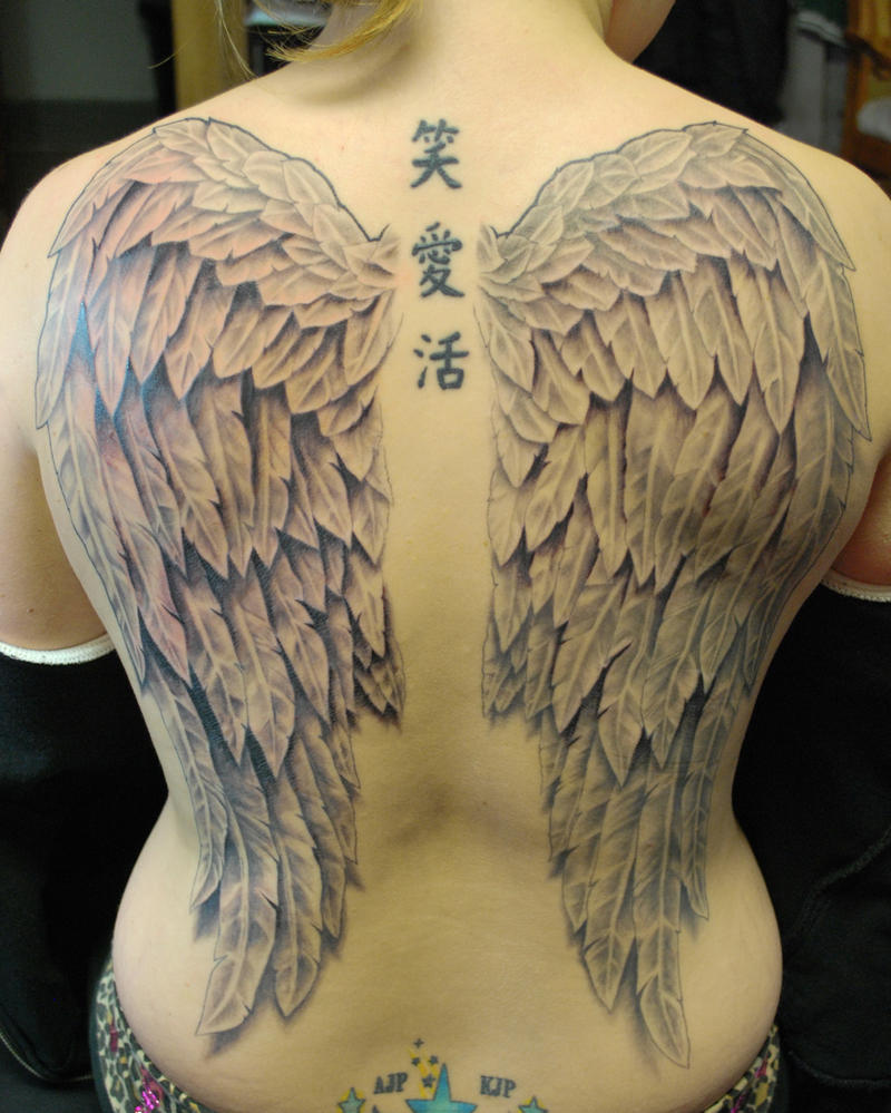 Full Back Wings Tattoo by