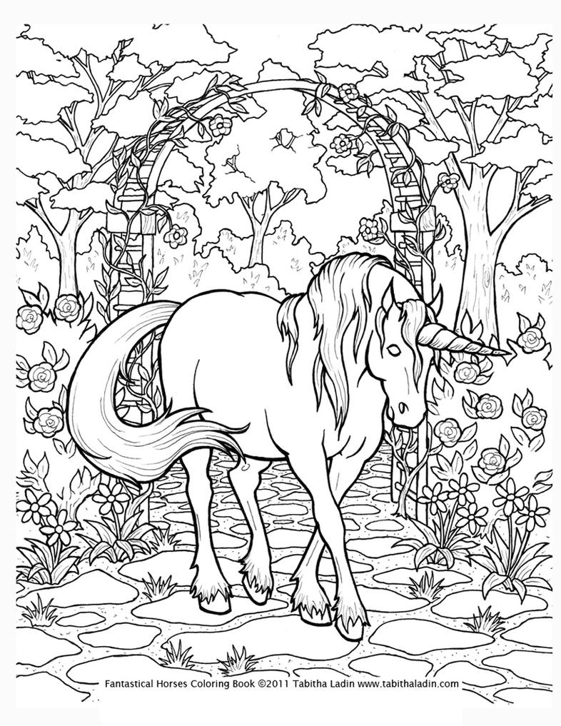 Unicorn Coloring Page by TabLynn on DeviantArt