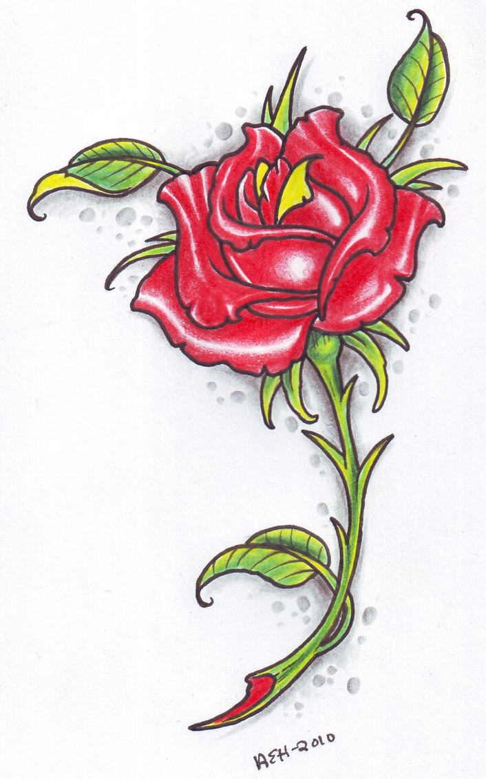 yellow rose tattoo design with