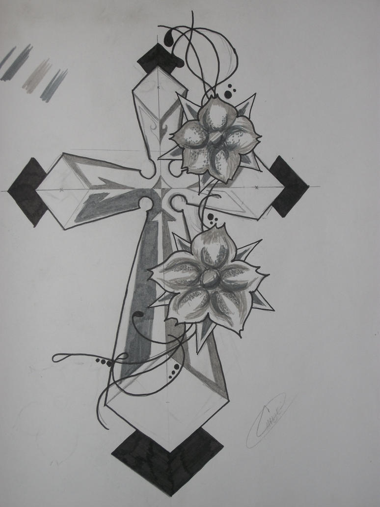 Tattoo Cross and Flowers | Flower Tattoo