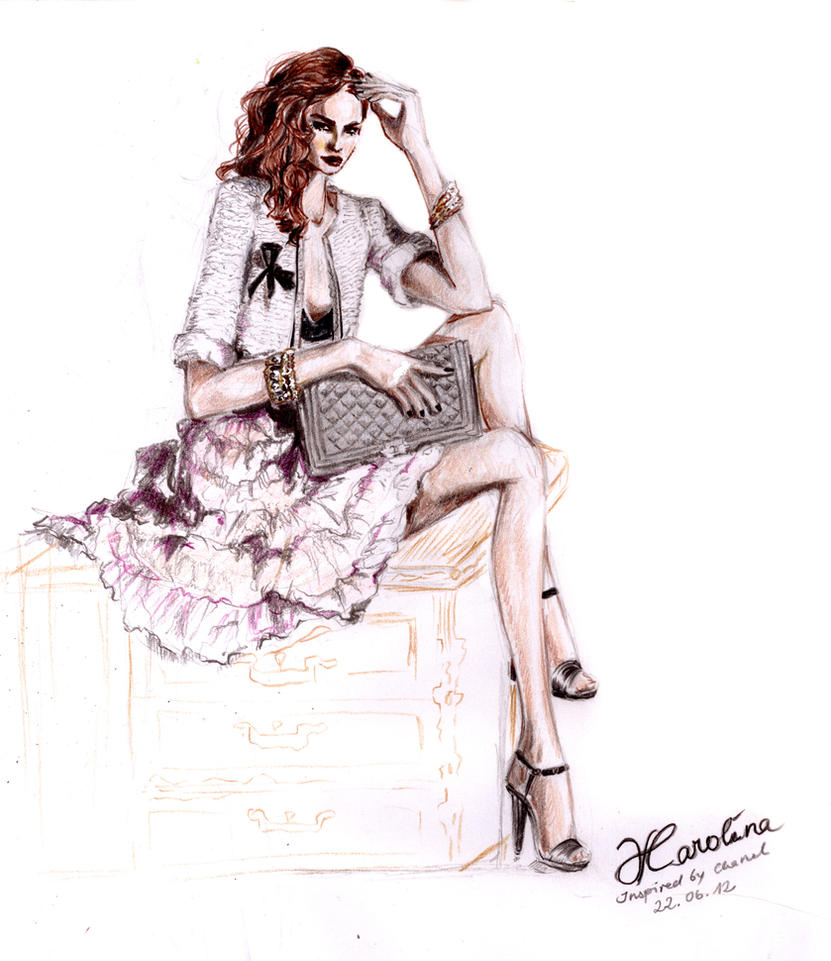 Chanel inspired Fashion Illustration by karolina1994