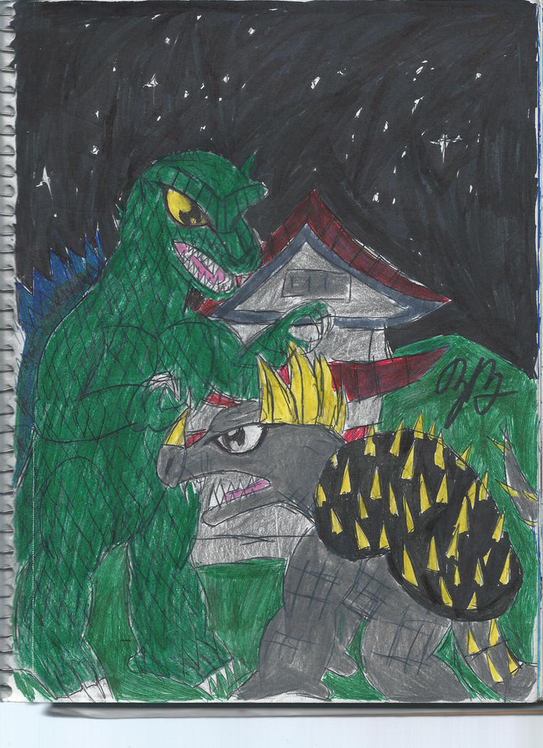 Godzilla Vs. Anguirus by KillustrationStudios on DeviantArt