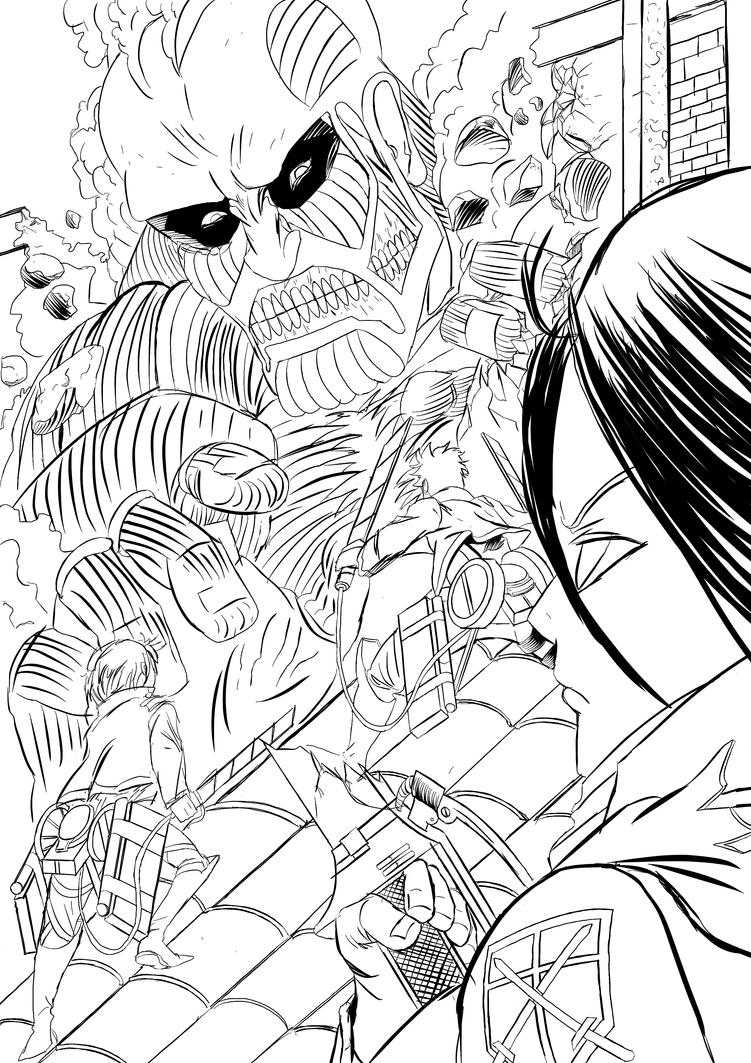 Attack On Titans   Free Colouring Pages