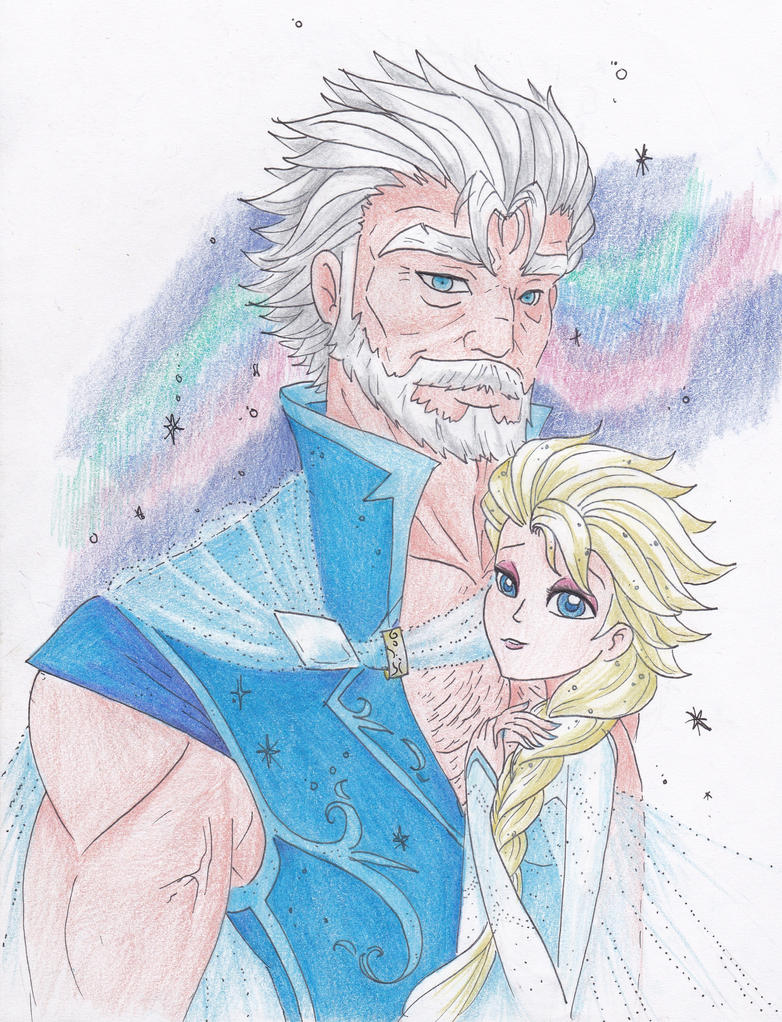 Elsa And Her Father The Ice King By Charming Manatee On