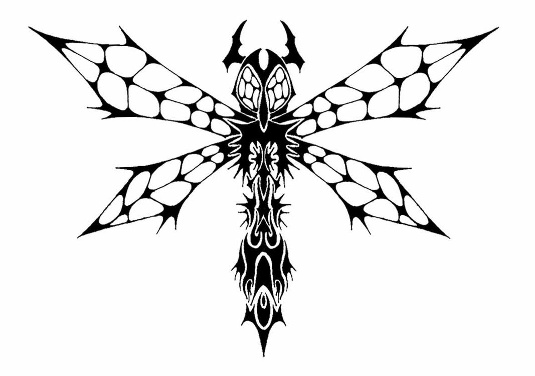 Tribal Insect - dragonfly tattoo