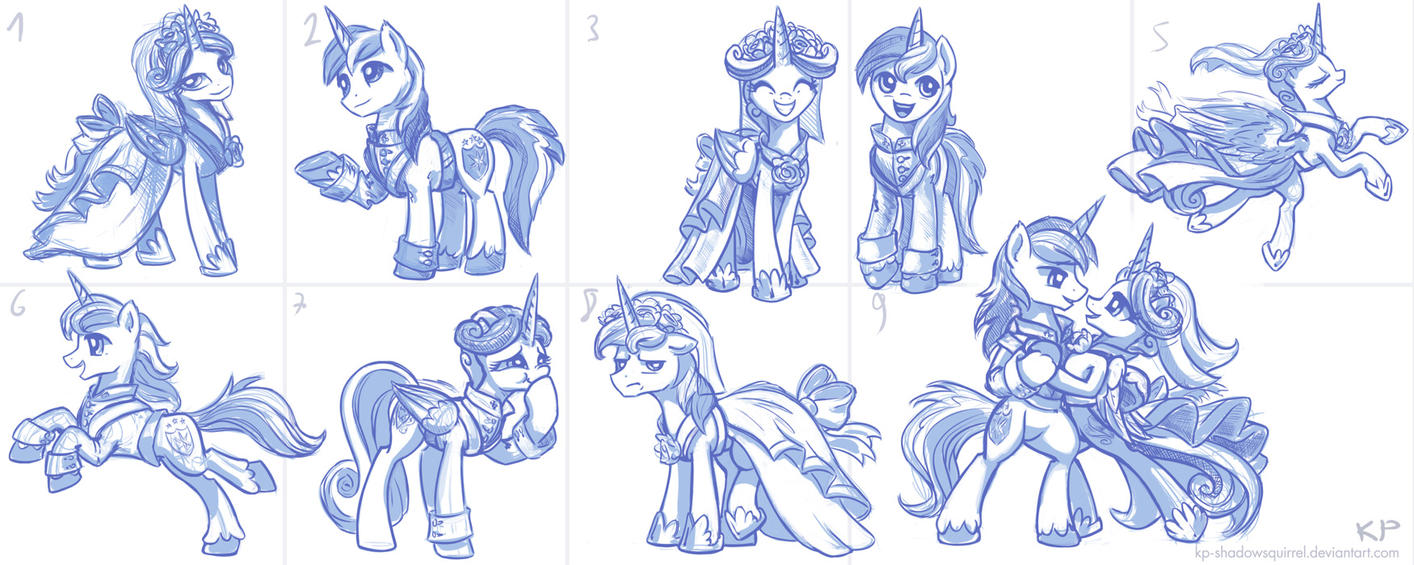 [Obrázek: cadance_and_shining_armor_sketches_by_kp...68100i.jpg]